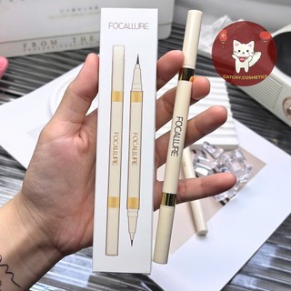 [FOCALLURE] Bút Kẻ Mắt 2 Đầu Focallure Vỏ Be Đen Và Nâu Tiện Lợi, Ultra-Skinny Liquid, 1.2g (FA309)