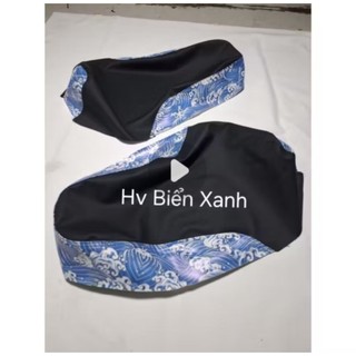 Da yên xe máy_xe điện Mẫu Sống Biển Xanh in KTS fom Kiểu_Zin ( Click vào chọn fom xe) yên xe máy_Điện