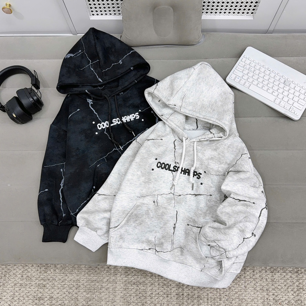Áo HOODIE IN LOANG, Mũ 2 lớp, Chất nỉ 2 DA, Mềm min, không bai xù, Túi 2 bên phong cách, Size từ 20-60kg