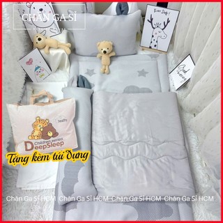 ⛅️SIÊU PHẨM⛅️ Bộ 6 Món Nệm Chăn Gối Băng Lạnh Phối Lụa Lyocell Cao Cấp, Tặng Túi Đựng_Chăn Ga Sỉ HCM