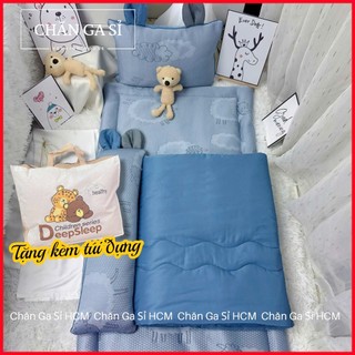 ⛅️SIÊU PHẨM⛅️ Bộ 6 Món Nệm Chăn Gối Băng Lạnh Phối Lụa Lyocell Cao Cấp, Tặng Túi Đựng_Chăn Ga Sỉ HCM