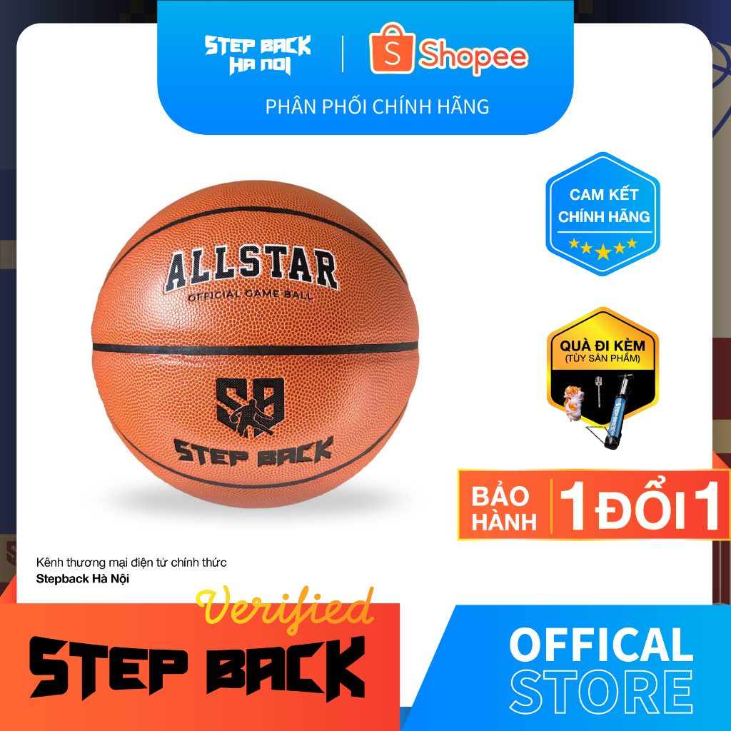 Quả Bóng Rổ ALLSTAR Stepback, banh bóng rổ size số 7 chơi indoor/outdoor