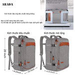 ARADA 60L Ba lô du lịch ngoài trời chống thấm nước 5 trong 1 có thể mở rộng dành cho nam và nữ — ảnh 5