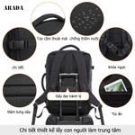 ARADA 60L Ba lô du lịch ngoài trời chống thấm nước 5 trong 1 có thể mở rộng dành cho nam và nữ — ảnh 8