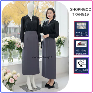 Chân Váy Chữ A Suông Dáng Dài 90cm Tôn Dáng Che Khuyết Điểm Cho Các Nàng SHOPNGOCTRANG19