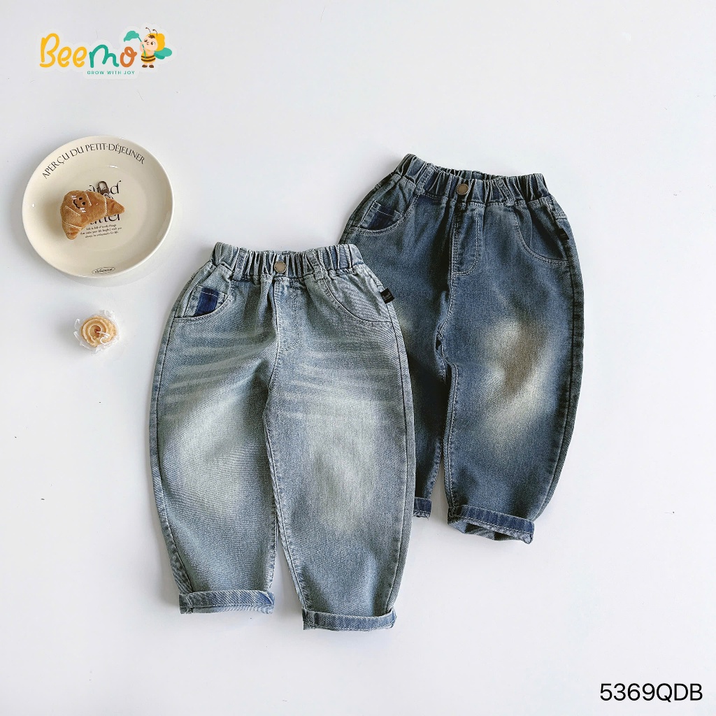 Quần bò bé trai fom rộng cá tính, quần jeans blue daily vibe hàn siêu xinh 5369qdb