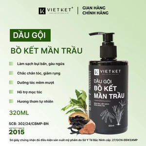 Dầu Gội Thảo Dược Bồ Kết Mần Trầu VIETKET 320ml Giúp Sạch Gàu, Giảm Ngứa, Giảm Rụng Tóc, Giảm Gãy Rụng