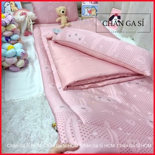 🍎BÉ YÊU🍎Bộ 6 Món Nệm Chăn Gối Băng Lạnh Phối Lụa Lyocell Cho Bé Đi Học, Kèm Túi Đựng_Chăn Ga Sỉ HCM