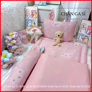 🍎BÉ YÊU🍎Bộ 6 Món Nệm Chăn Gối Băng Lạnh Phối Lụa Lyocell Cho Bé Đi Học, Kèm Túi Đựng_Chăn Ga Sỉ HCM