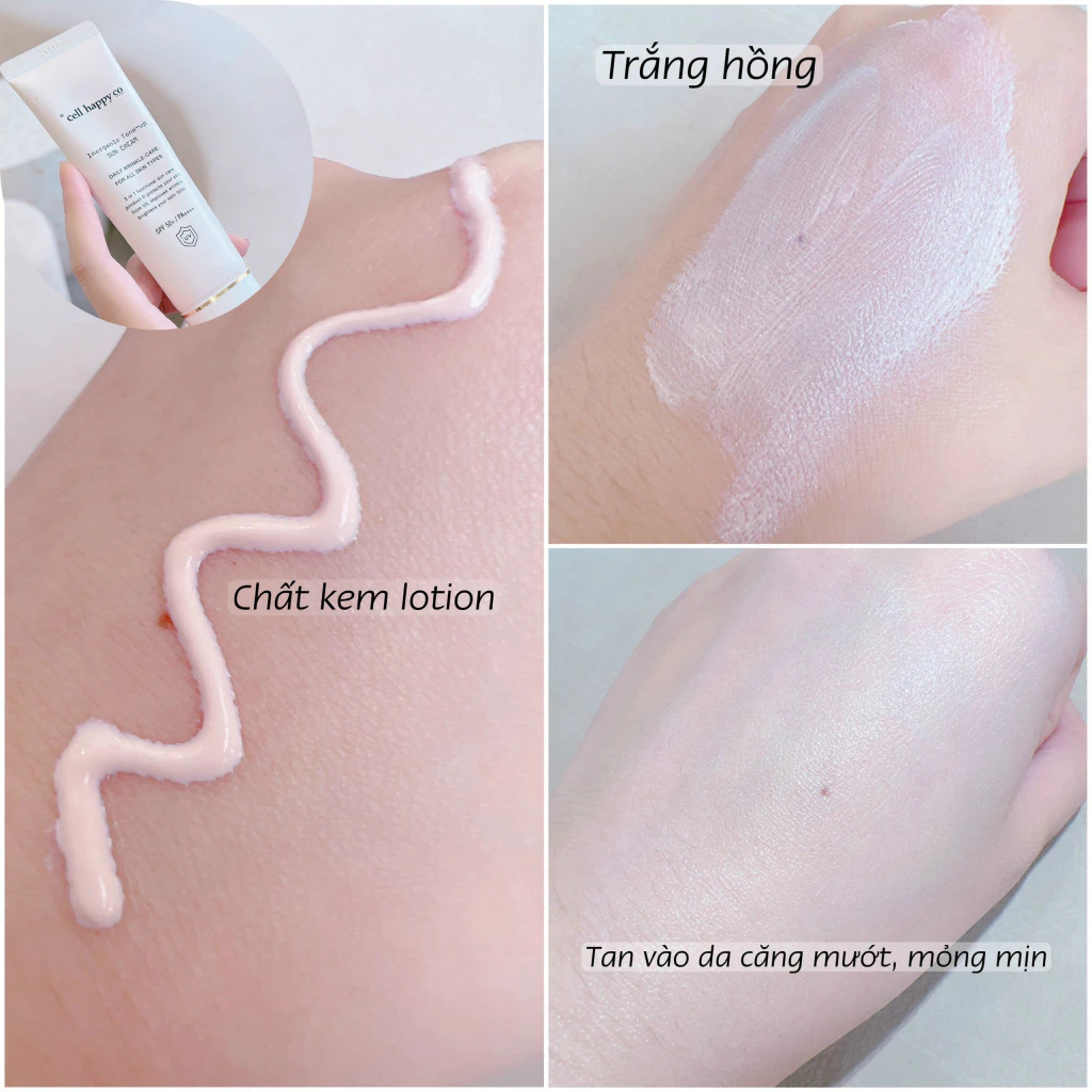 Kem thắp sáng hồng da Cell Happy Co 5in1 nâng tone, bảo vệ da khỏi ánh nắng giúp da căng bóng