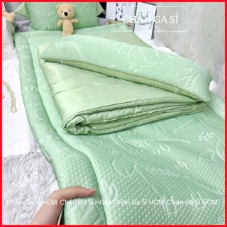 ❄️CƯNG YÊU❄️Bộ 6 Món Nệm Chăn Gối Băng Lạnh Phối Lụa Lyocell Cho Bé Đi Học, Kèm Túi Đựng _Chăn Ga Sỉ