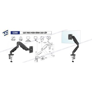 Giá Treo Màn Hình ErgoTek EZ80 - Tay Arm Treo Màn Hình Máy Tính 17 - 34 inch  - Lắp Đặt Kẹp Thành Bàn [ Rẻ Hơn NB F80 ]