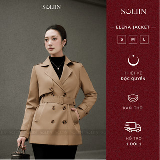 Áo Khoác Kaki Phối Thắt Eo SOLIIN Phong Cách Công Sở Thanh Lịch ELENA JACKET