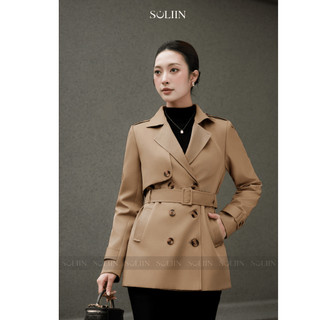 Áo Khoác Kaki Phối Thắt Eo SOLIIN Phong Cách Công Sở Thanh Lịch ELENA JACKET