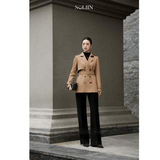 Áo Khoác Kaki Phối Thắt Eo SOLIIN Phong Cách Công Sở Thanh Lịch ELENA JACKET