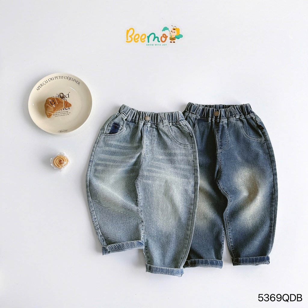 Quần bò bé trai fom rộng cá tính, quần jeans blue daily vibe hàn siêu xinh 5369qdb