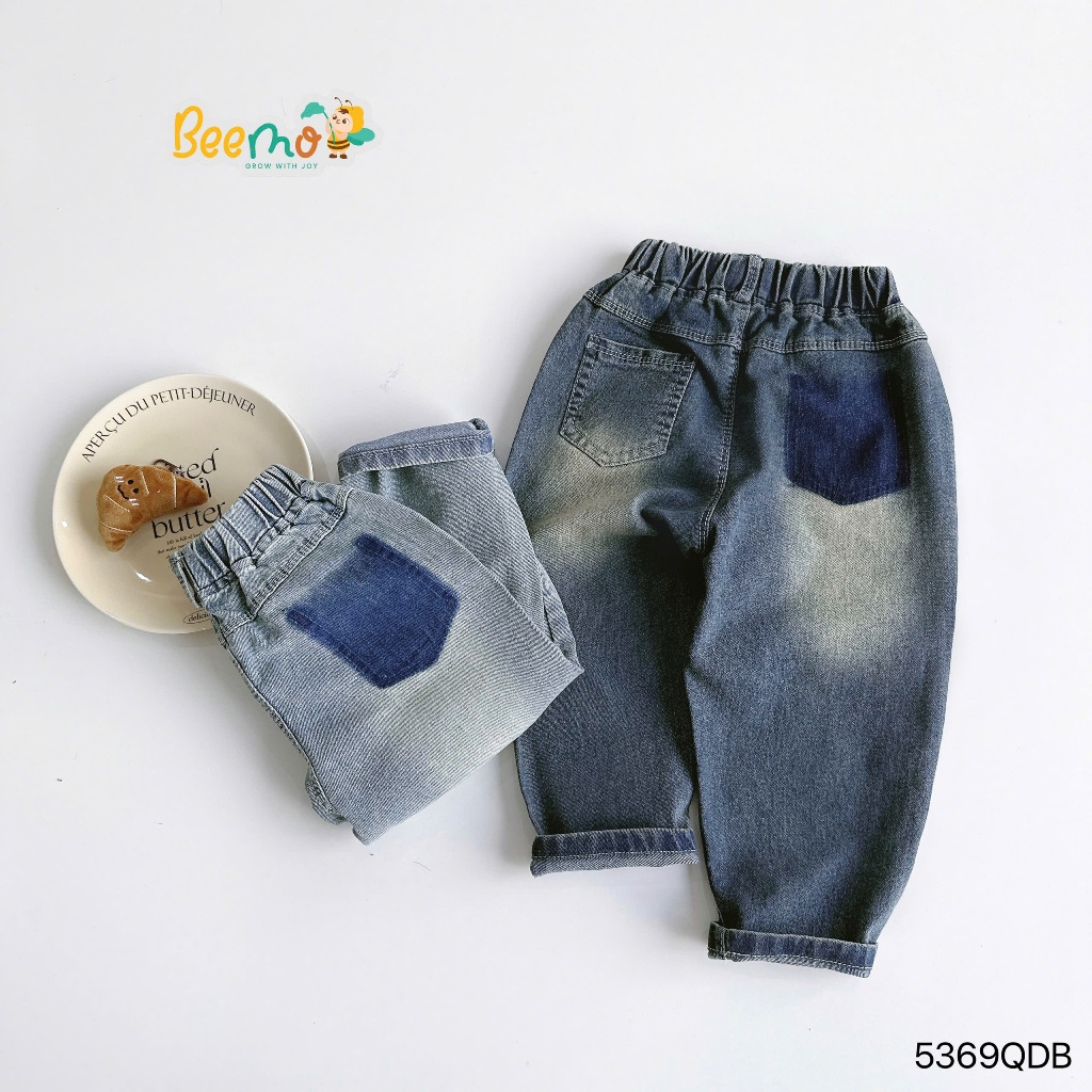 Quần bò bé trai fom rộng cá tính, quần jeans blue daily vibe hàn siêu xinh 5369qdb