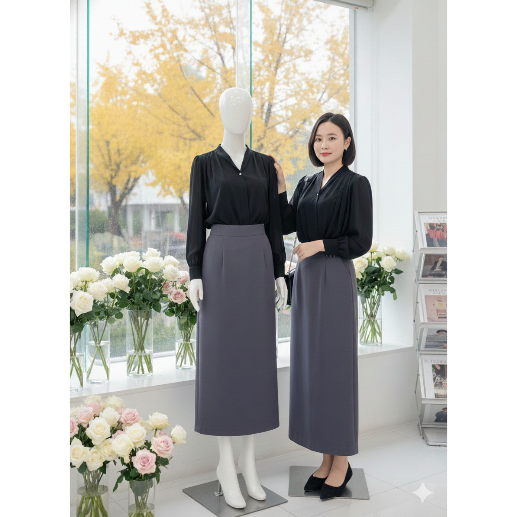 Chân Váy Chữ A Suông Dài 88cm Túi Chéo 2 Bên Chất Liệu Vitex Cao Cấp SHOPNGOCTRANG19