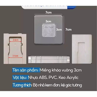 Miếng Dán Vuông Ecoco Miếng Dán Thay thế cho kệ nhà tắm, dính siêu chắc, tiện lợi, dễ dàng.