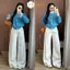 Quần Jean Trắng Nữ Hari Ống Rộng Loe Nhẹ Cạp Cao Dáng Suông Tôn Dáng Dễ Phối Đồ Đi Học Đi Làm
