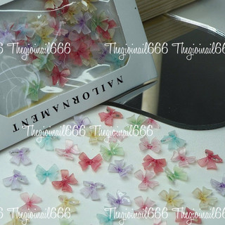 Túi nơ nhựa omber mix màu trang trí nail