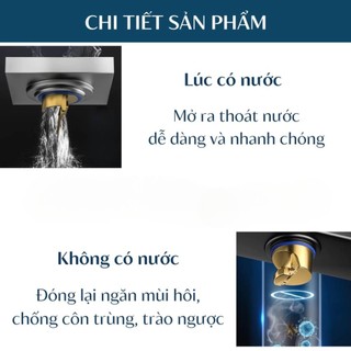 Nắp Chặn Cống Thoát Nước Tự Động | Van Một Chiều Ngăn Mùi Hôi Chống Côn Trùng Lọc Tóc Chống Nghẹt