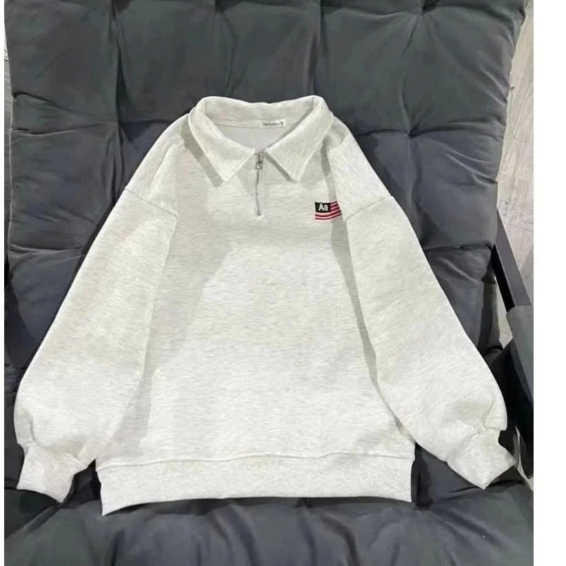 Áo polo cổ bẻ khoá kéo Dễ thương Thêu Logo Cờ AA Hottrend 2026 Unisex nam nữ Chất Nỉ tàu mềm mịn siêu dày dặn