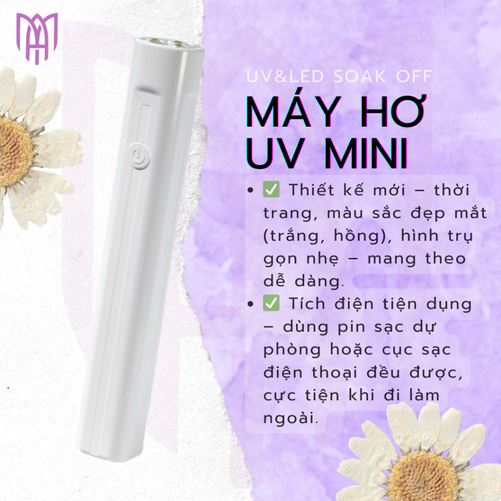 Đèn LED Hơ Sấy UV Gel Cầm Tay Mini Tích Điện 1 Ngón - Sạc Pin Trâu 180mAh - 1 Đổi 1 Trong 30 Ngày