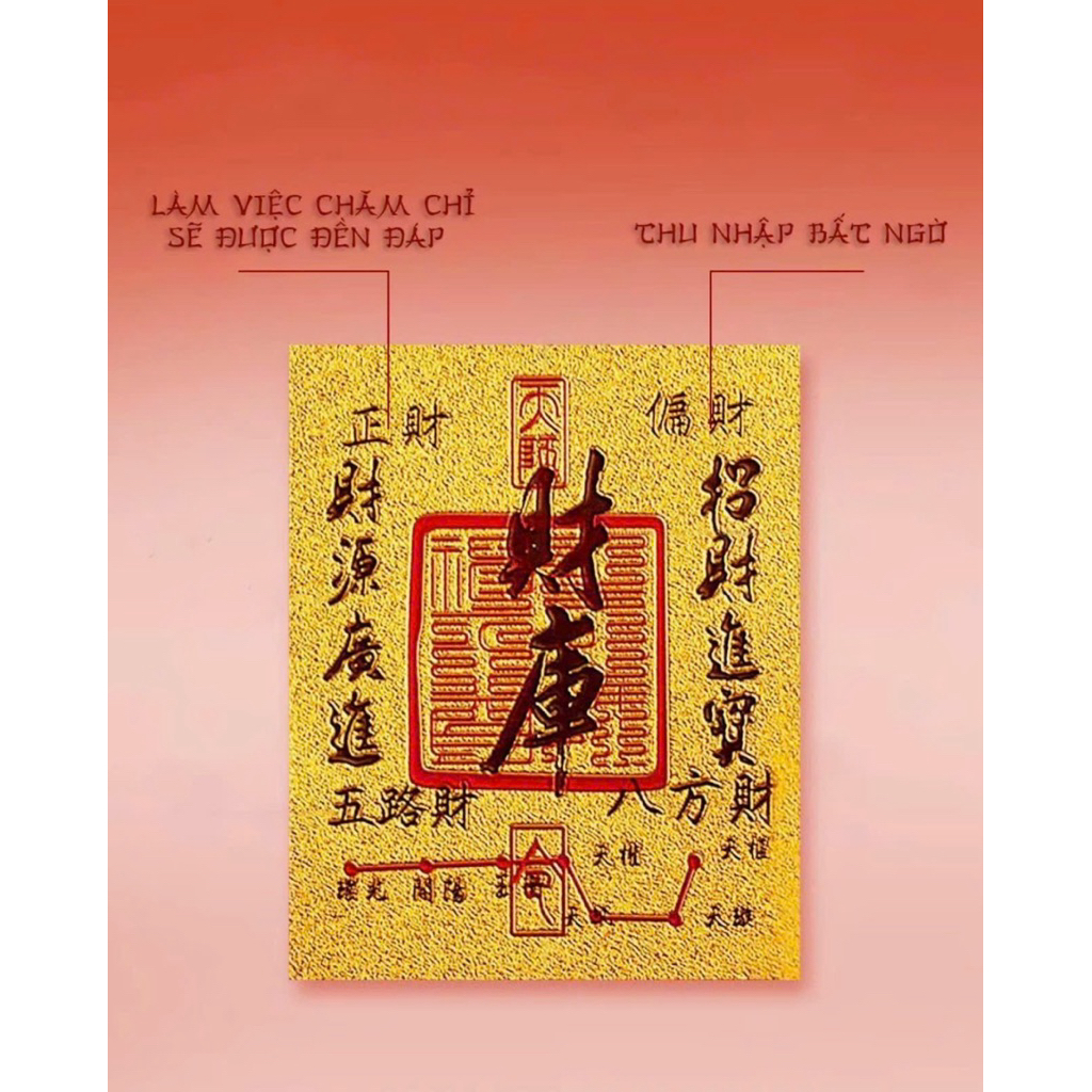 [Tặng miếng dán Mèo] Lá Vàng - Thẻ Kim bài Tài Lộc (Đã xin lộc) bình an