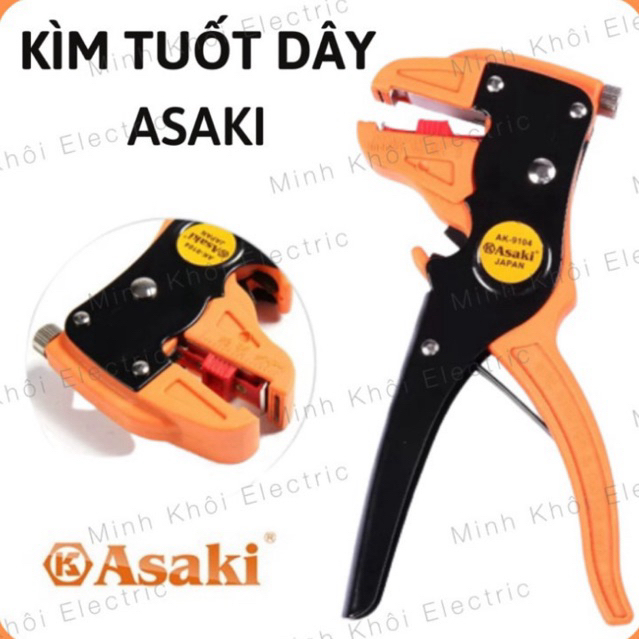 Kìm tuốt dây điện mỏ quạ Asaki AK-9104, kềm tuốt dây mỏ vịt, kìm tuốt dây điện ngang, kìm cắt dây Cao Cấp