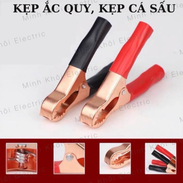 Kẹp ắc quy, kẹp cá sấu kiểm tra ắc qui ô tô, xe điện, kẹp đầu dò ắc quy, kẹp cá xấu, kẹp acquy, kẹp bình ắc quy Cao Cấp