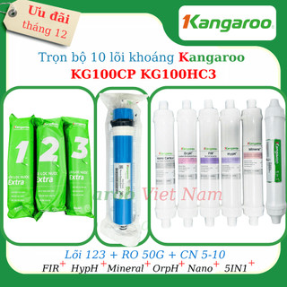 Trọn bộ 10 lõi lọc nước Hydrogen Kangaroo dành cho máy lọc nước Kangaroo KG100HC3 KG100CP