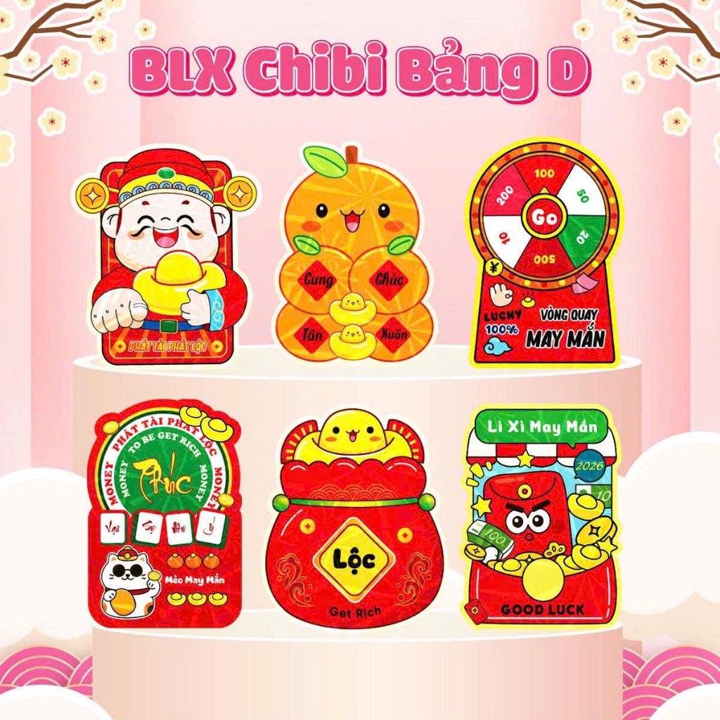 Set 10/50/100 Bao Lì Xì Chibi Combo 100 Lì Xì Năm Mới 2026 Bính Ngọ Hình Ngựa Thần Tài Hoạt Hình-Đồ Chơi Cho Bé PUKAPI