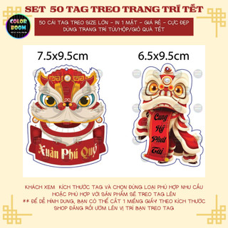 Tag Treo Tết Nguyên Đán 2025-Combo 50 Cái Trang Trí Giỏ Quà,Hộp Quà,Bánh Mứt Đẹp Mắt