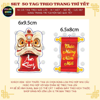 Tag Treo Tết Nguyên Đán 2025-Combo 50 Cái Trang Trí Giỏ Quà,Hộp Quà,Bánh Mứt Đẹp Mắt