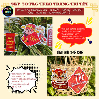 Tag Treo Tết Nguyên Đán 2025-Combo 50 Cái Trang Trí Giỏ Quà,Hộp Quà,Bánh Mứt Đẹp Mắt