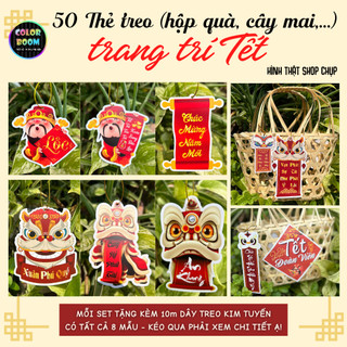 Tag Treo Tết Nguyên Đán 2025-Combo 50 Cái Trang Trí Giỏ Quà,Hộp Quà,Bánh Mứt Đẹp Mắt