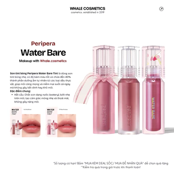 (Peripera) Son Nước Bóng Nhẹ Peripera Water Bare Tint (3.7g)