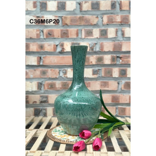 Bình hoa dáng tỏi cổ nhỏ cao 36cm gốm sứ Bát Tràng, cắm đào, lựu, tuyết mai đẹp, decor nhà xinh, trang trí nội thất