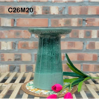 Bình hoa dáng mặt hồ cao 26cm gốm sứ Bát Tràng, cắm hoa hồng, ly, dơn, cúc,… Làm decor, trang trí