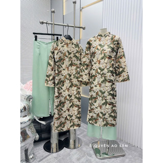 SET ÁO DÀI HOA KIM SA NÉT CĂNG HOT Ạ