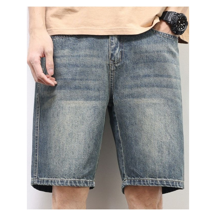 Quần short Jeans nam 1181 Quảng Châu cao cấp ống xuông phom dáng Regular năng động trẻ trung