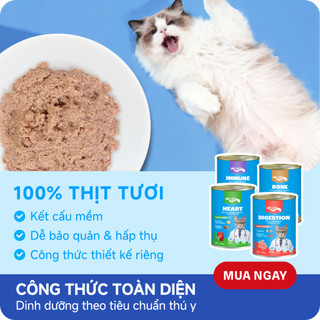 [MỚI] Thức Ăn Cho Mèo MRVET Dạng Pate Lon 400G Tiêu Hóa, Sáng Mắt, Mượt Lông, Tăng Sức Đề Kháng
