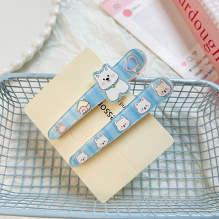 Meowu Set 2 Kẹp Mỏ Vịt Nhọn Cún Trắng Nhựa 2 Lớp Size Lớn