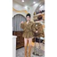 Set dạ tweed nữ cao cấp dáng xòe – Áo khoác cổ ve tay phồng phối chân váy thu đông chân váy ngắn sang trọng New 2025