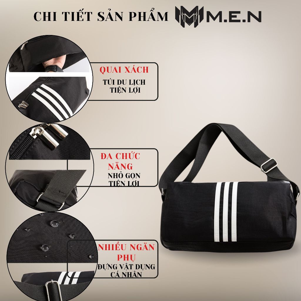 Túi xách tay đa năng 3 sọc D2 - 3 sọc D1 M.E.N GEH7 [Sẵn hàng]