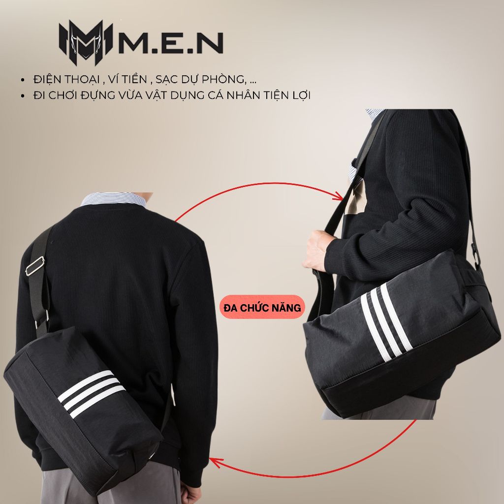 Túi xách tay đa năng 3 sọc D2 - 3 sọc D1 M.E.N GEH7 [Sẵn hàng]