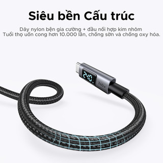 Cáp dữ liệu sạc UGREEN 240W USB 2.0 USB-C sang USB-C Cáp hiển thị kỹ thuật số bện bằng thích với iPhone 17 / 16 / 15