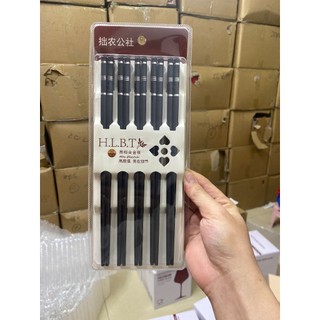 Đũa carbon kháng khuẩn, chống ẩm mốc, HỘP 10 đôi, chịu nhiệt, chống trơn trượt, chịu nhiệt cao cấp