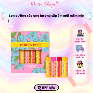Son Dưỡng Môi Mềm Mịn Burt's Bee Set 4 Thỏi Burt's Bees Gifts Ideas - In Full Bloom